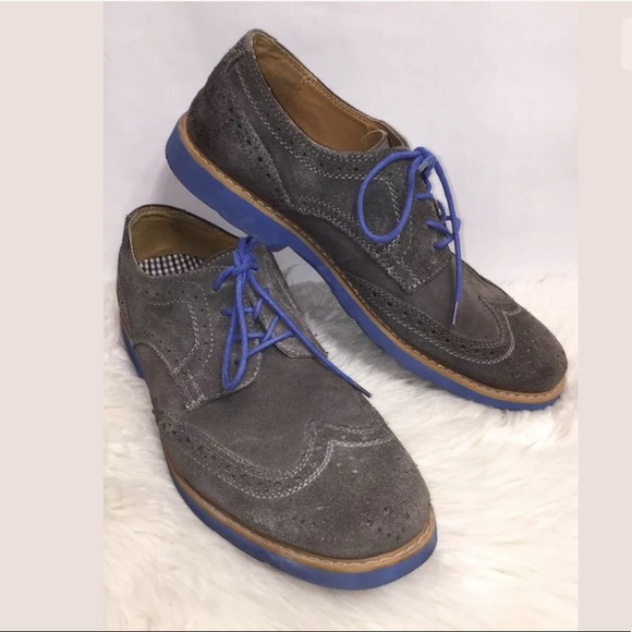 Stafford Other - STAFFORD 10.5M Gray Suede Wingtip Oxfords Lace Up